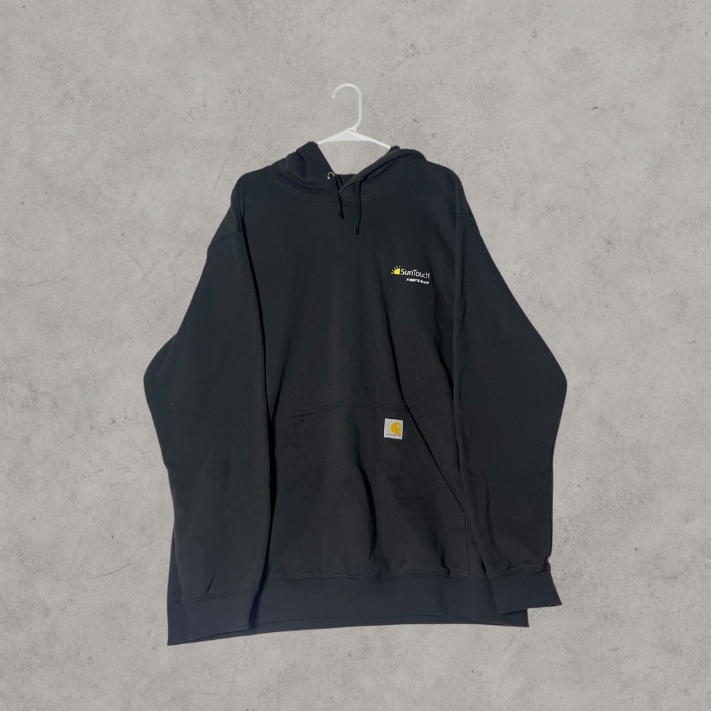 Carhartt Midweight Hooded Sweatshirt Black SunTouch Watts Logo Mens XL K121 BLK